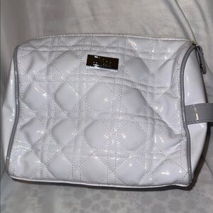 Dior Glossy White Quilted Cosmetic Bag